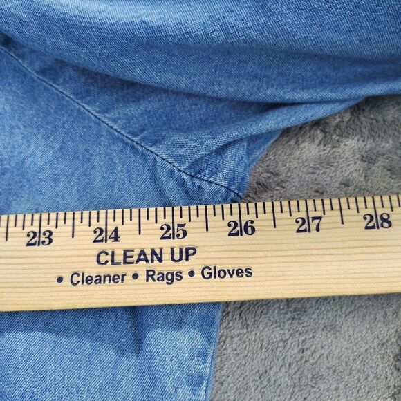 Blair Women Size XL Embroidered Angel Denim Button Down Shirt Top 90s Grannycore - Picture 3 of 12